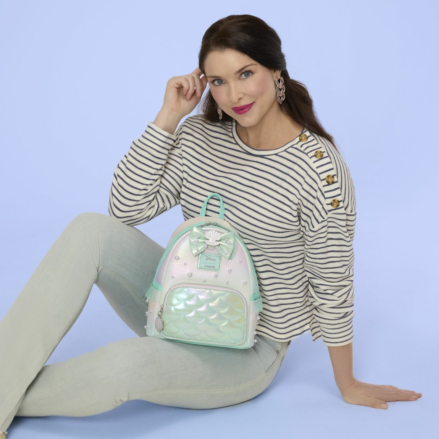 Loungefly The Little Mermaid Iridescent Pearl Mini Backpack