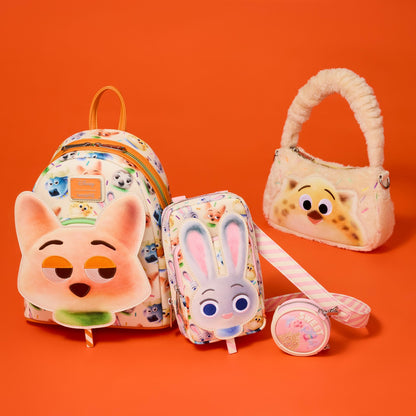 Loungefly Zootopia 2 Nick Wilde Cotton Candy Cosplay All-Over Print Mini Backpack