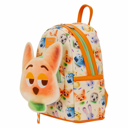 Loungefly Zootopia 2 Nick Wilde Cotton Candy Cosplay All-Over Print Mini Backpack