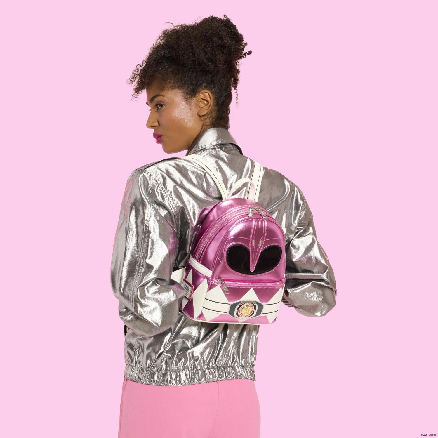 Loungefly Power Rangers Pink Ranger Cosplay Mini Backpack