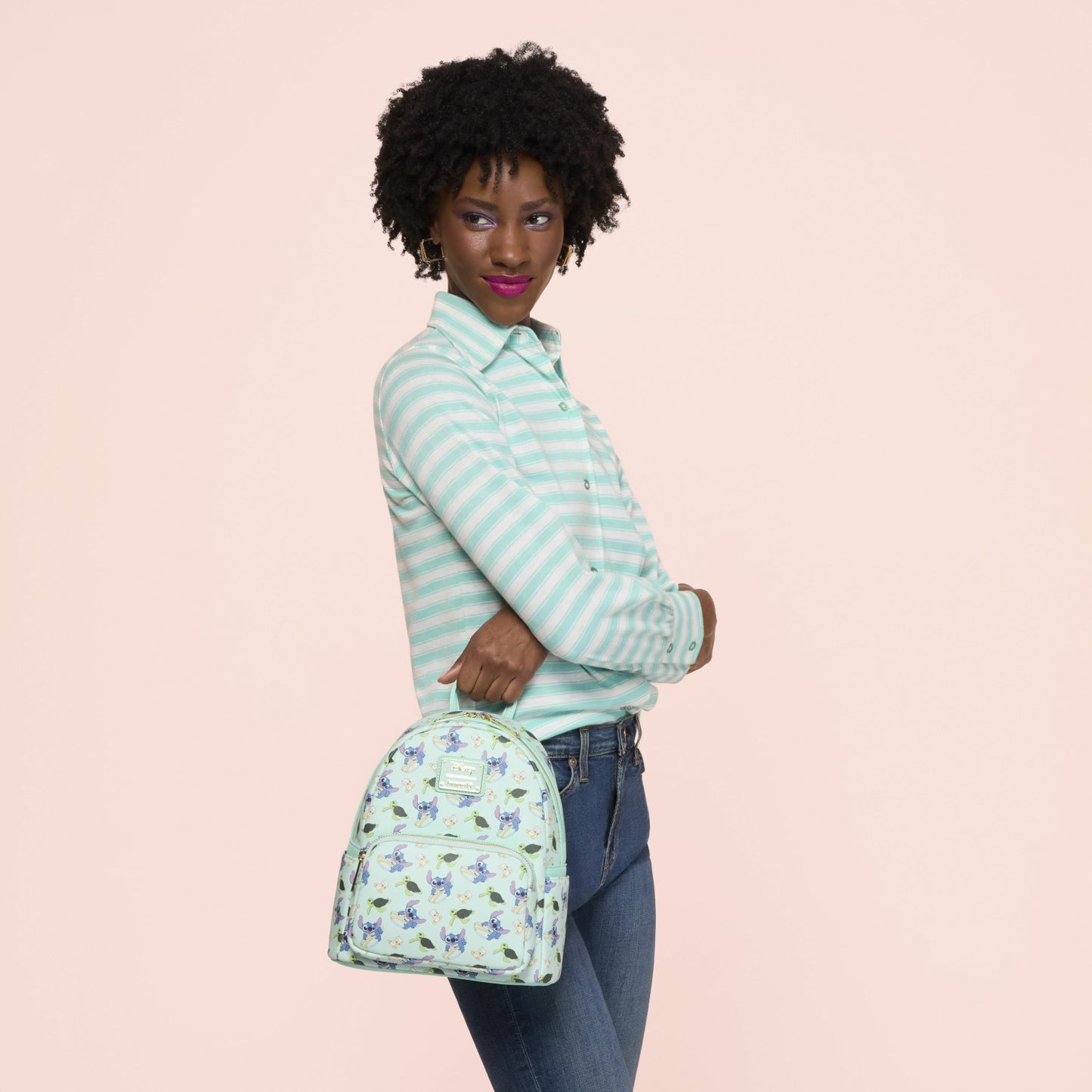 Loungefly Lilo & Stitch Animal Friends All-Over Print Mini Backpack