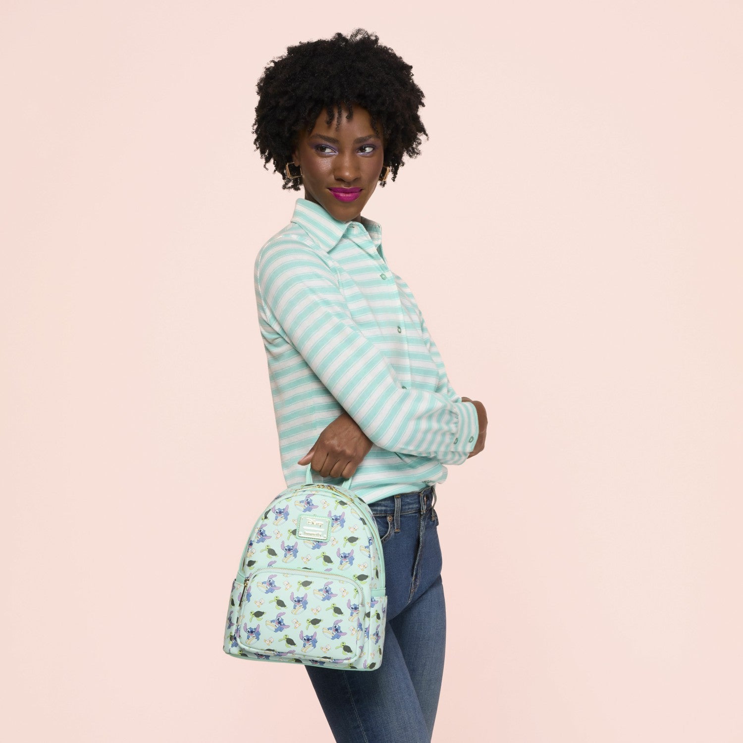 Loungefly Lilo & Stitch Animal Friends All-Over Print Mini Backpack
