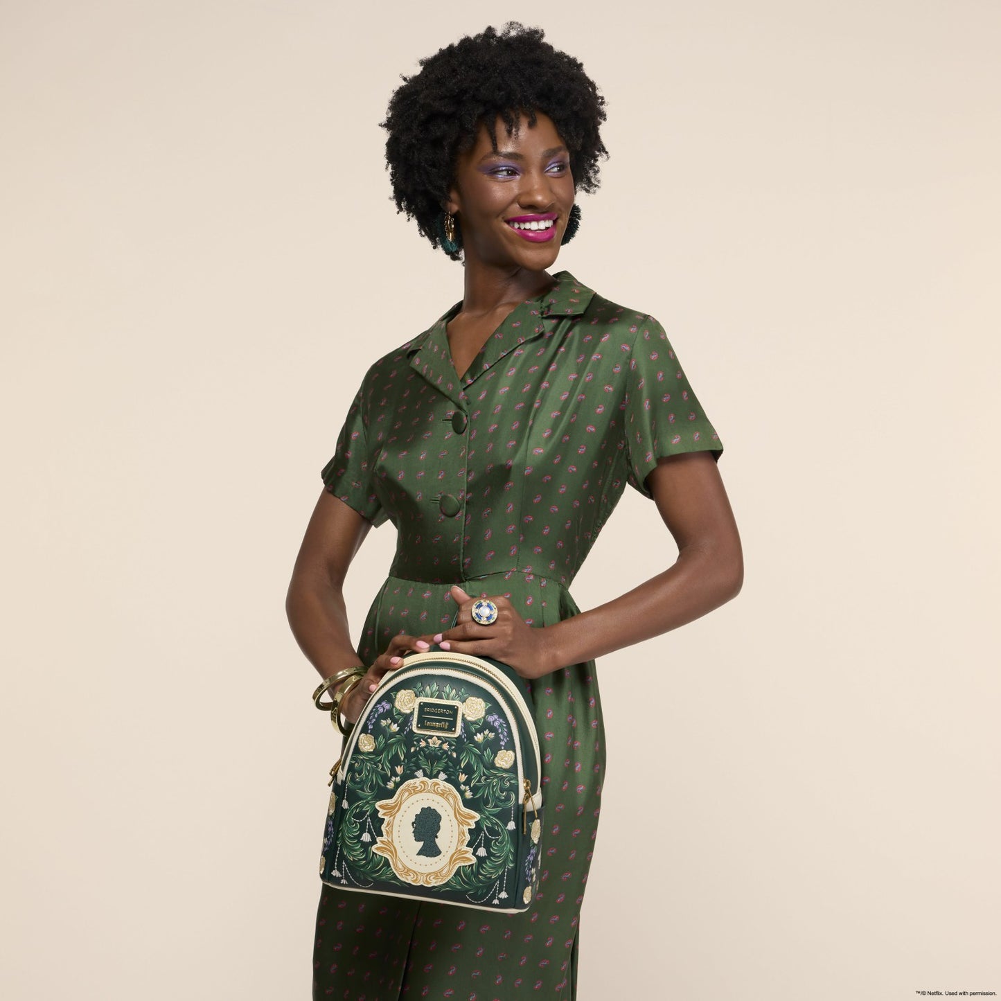Loungefly Bridgerton Silhouette Floral Mini Backpack