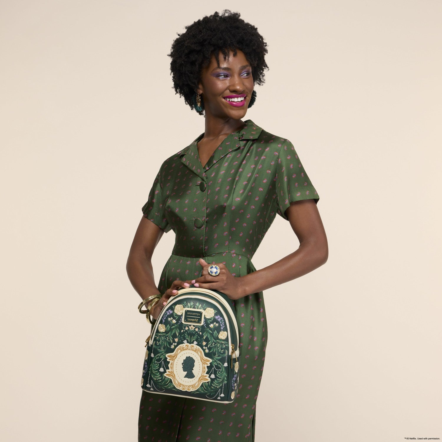 Loungefly Bridgerton Silhouette Floral Mini Backpack