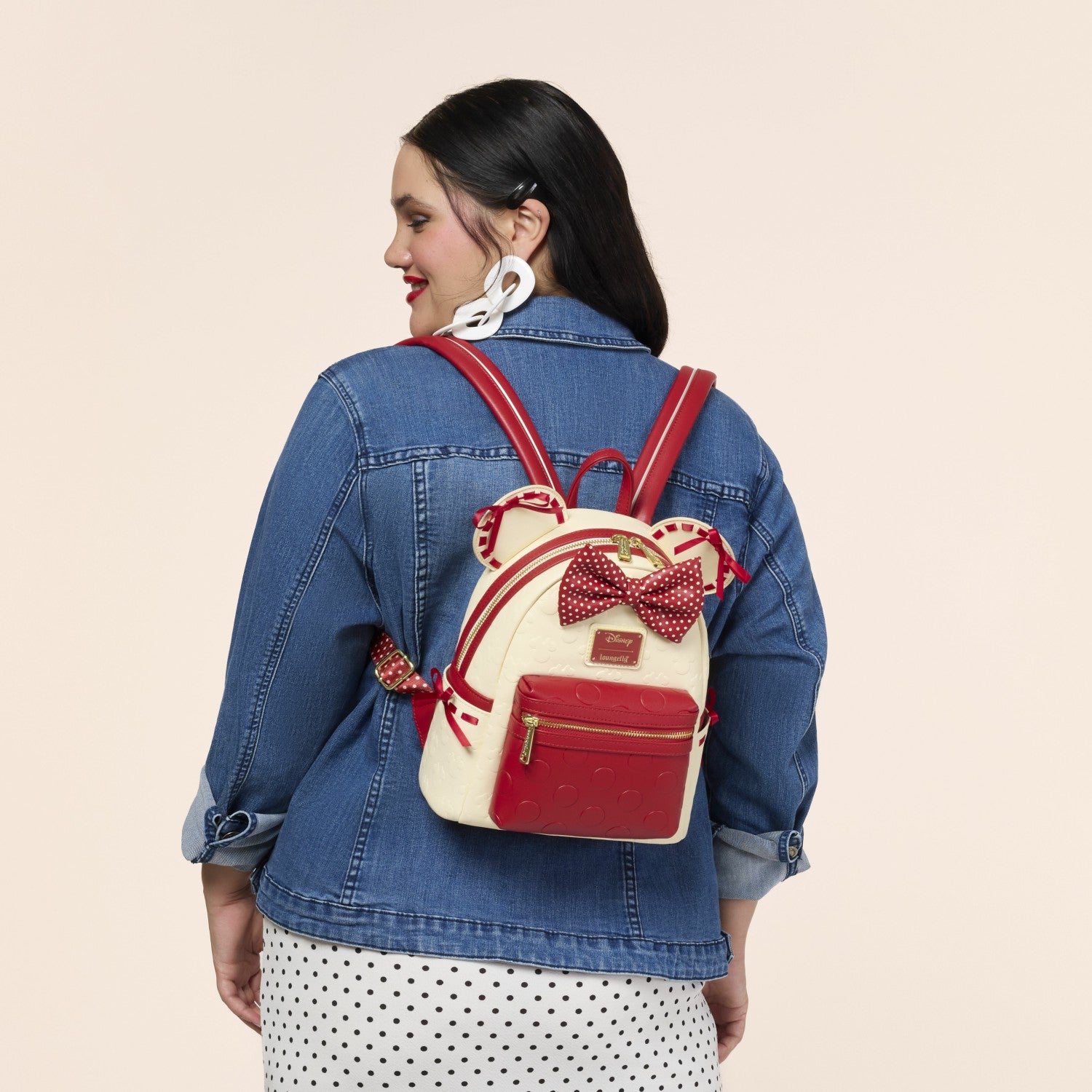 Loungefly Minnie Mouse Rocks the Dots Coquette Mini Backpack