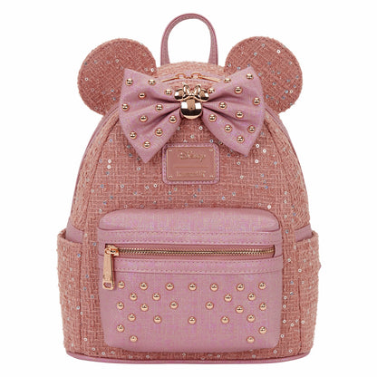 Loungefly Minnie Mouse Exclusive Glitter Tweed Mini Backpack
