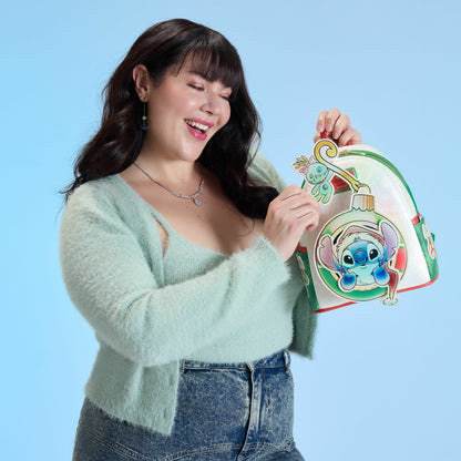 Loungefly Stitch & Scrump Iridescent Holiday Ornament Mini Backpack