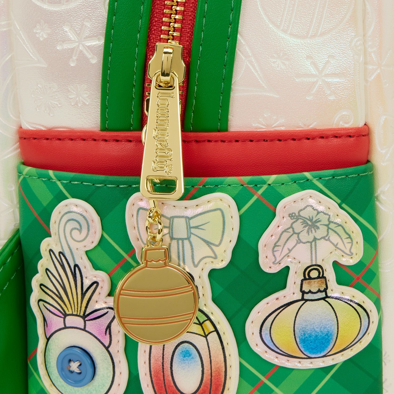 Loungefly Stitch & Scrump Iridescent Holiday Ornament Mini Backpack