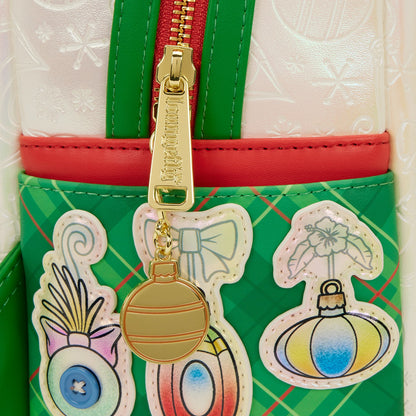 Loungefly Stitch & Scrump Iridescent Holiday Ornament Mini Backpack