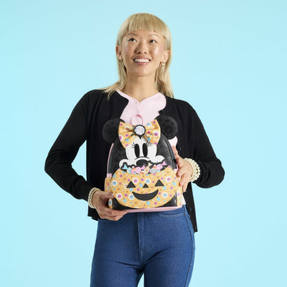 Loungefly Minnie Mouse Cosplay Floral Pumpkin Glow Mini Backpack
