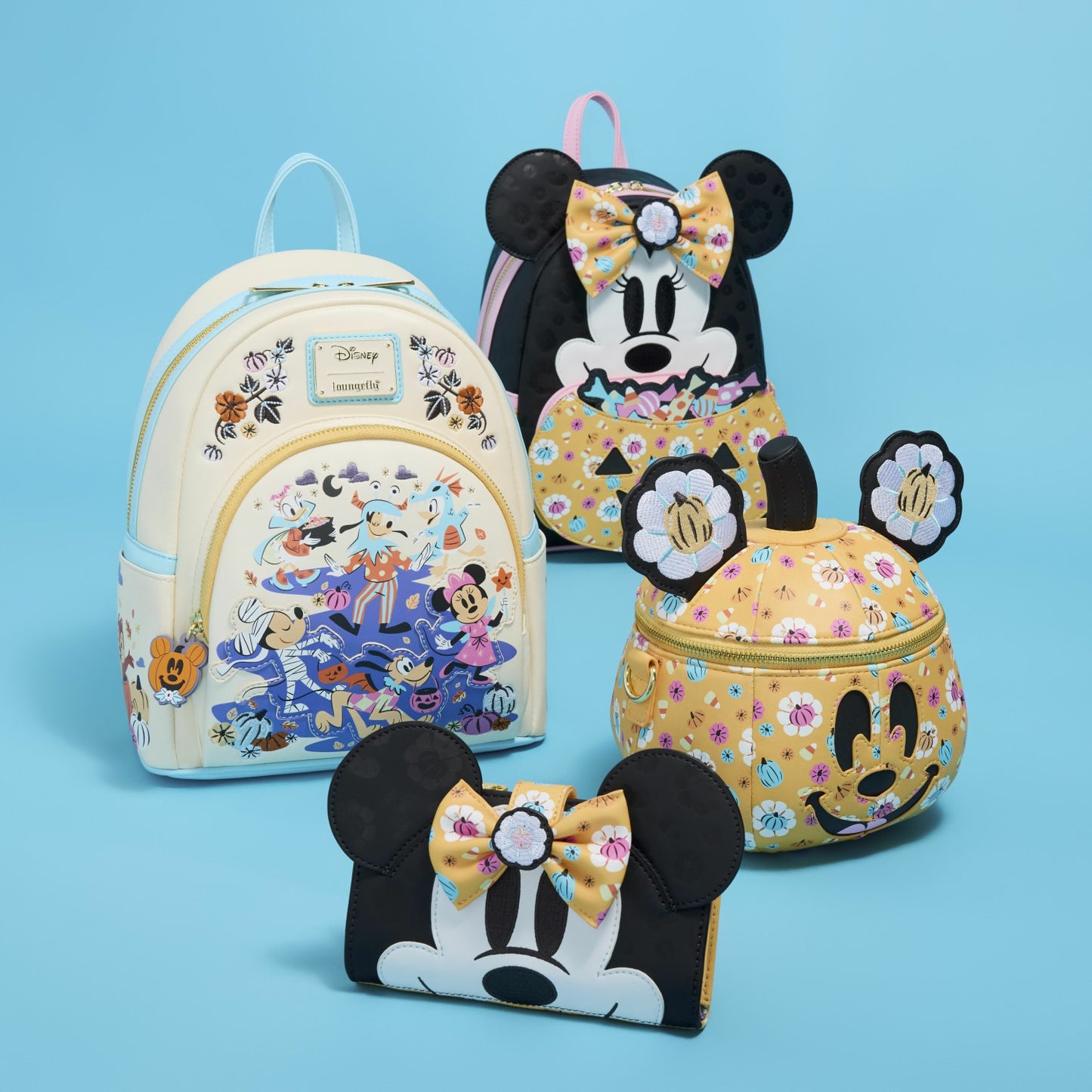 Loungefly Minnie Mouse Cosplay Floral Pumpkin Glow Mini Backpack