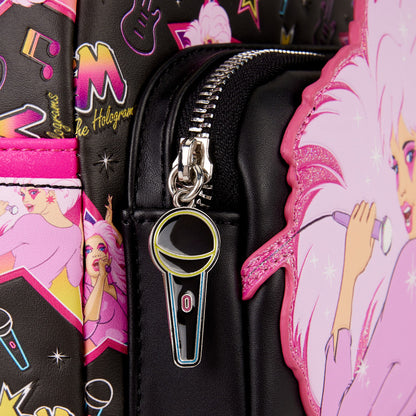 Loungefly Jem and the Holograms Glitter All-Over Print Mini Backpack