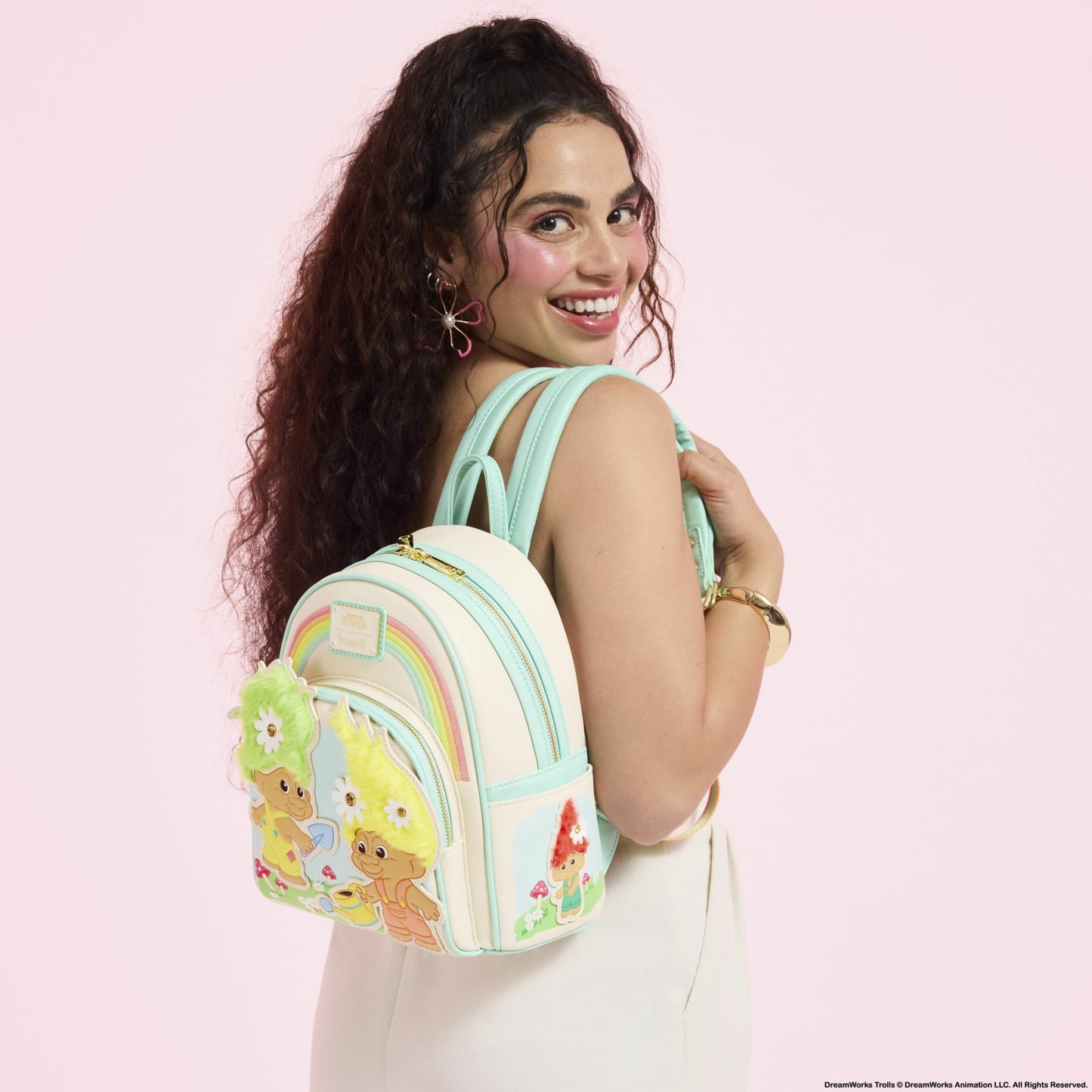 Loungefly Classic Good Luck Trolls Plush Glitter Mini Backpack