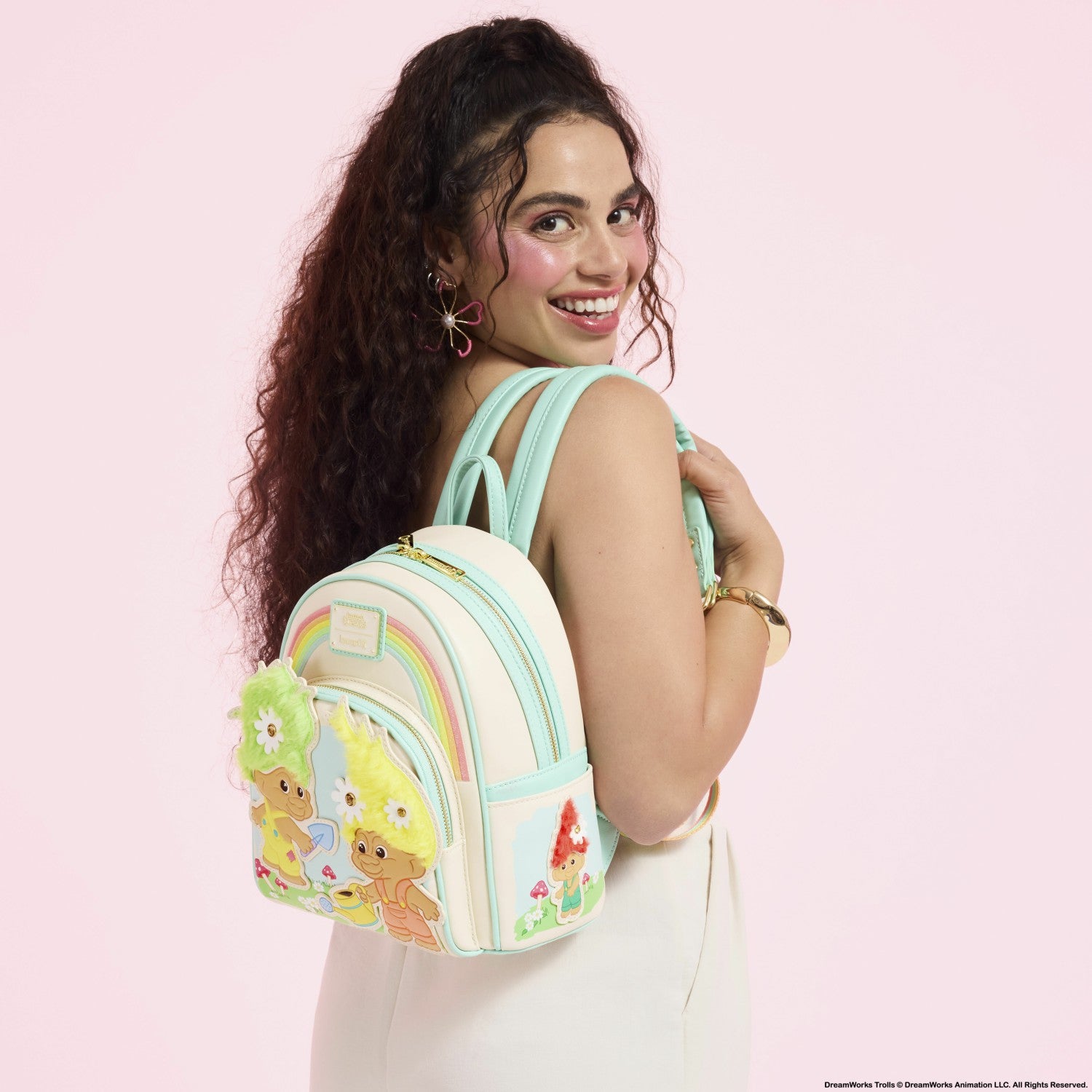 Loungefly Classic Good Luck Trolls Plush Glitter Mini Backpack