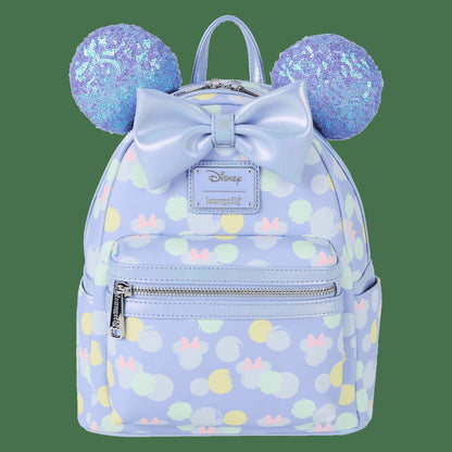 Loungefly Minnie Mouse Exclusive Iridescent All-Over Print Sequin Ear Mini Backpack