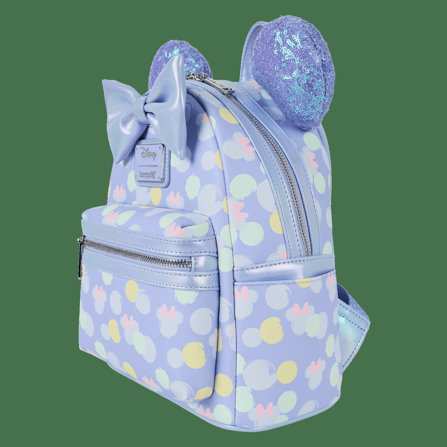 Loungefly Minnie Mouse Exclusive Iridescent All-Over Print Sequin Ear Mini Backpack