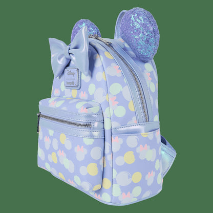 Loungefly Minnie Mouse Exclusive Iridescent All-Over Print Sequin Ear Mini Backpack