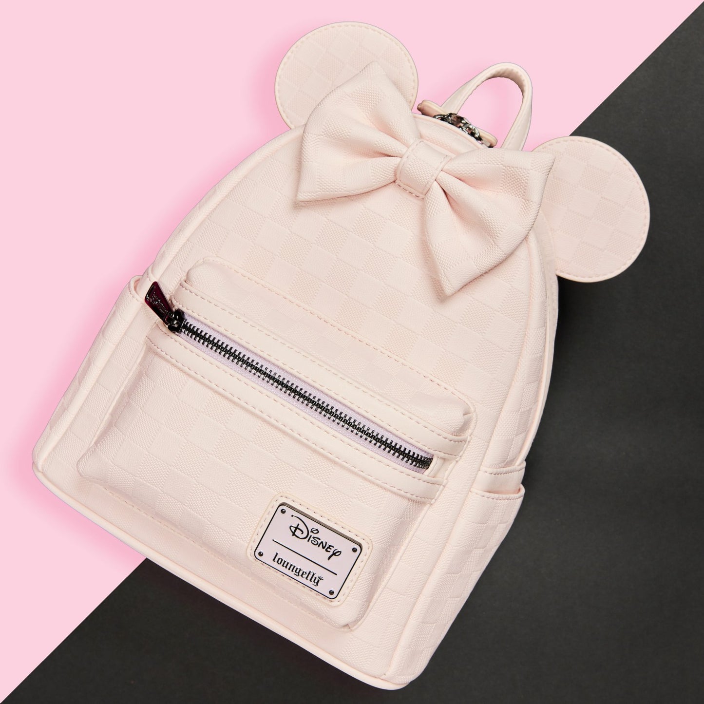 Loungefly Minnie Mouse Checkered Texture Mini Backpack