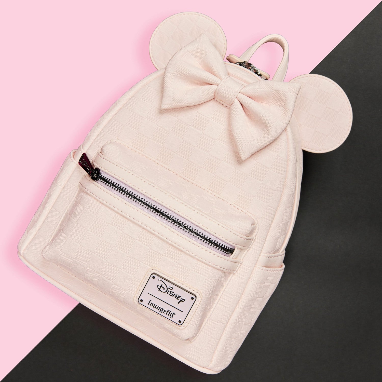 Loungefly Minnie Mouse Checkered Texture Mini Backpack