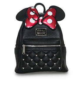 Loungefly Minnie Mouse Classic Bow Quilted Texture Ear Mini Backpack