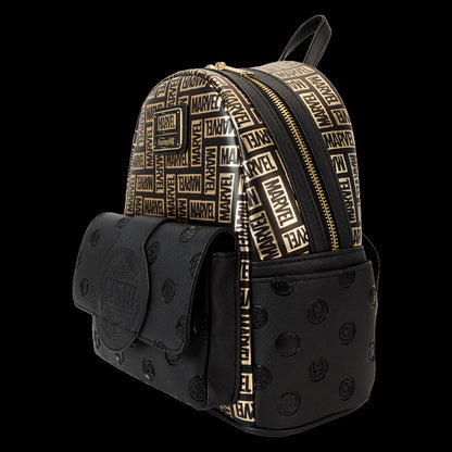 Loungefly Marvel 85th Anniversary All-Over Print Logo Mini Backpack