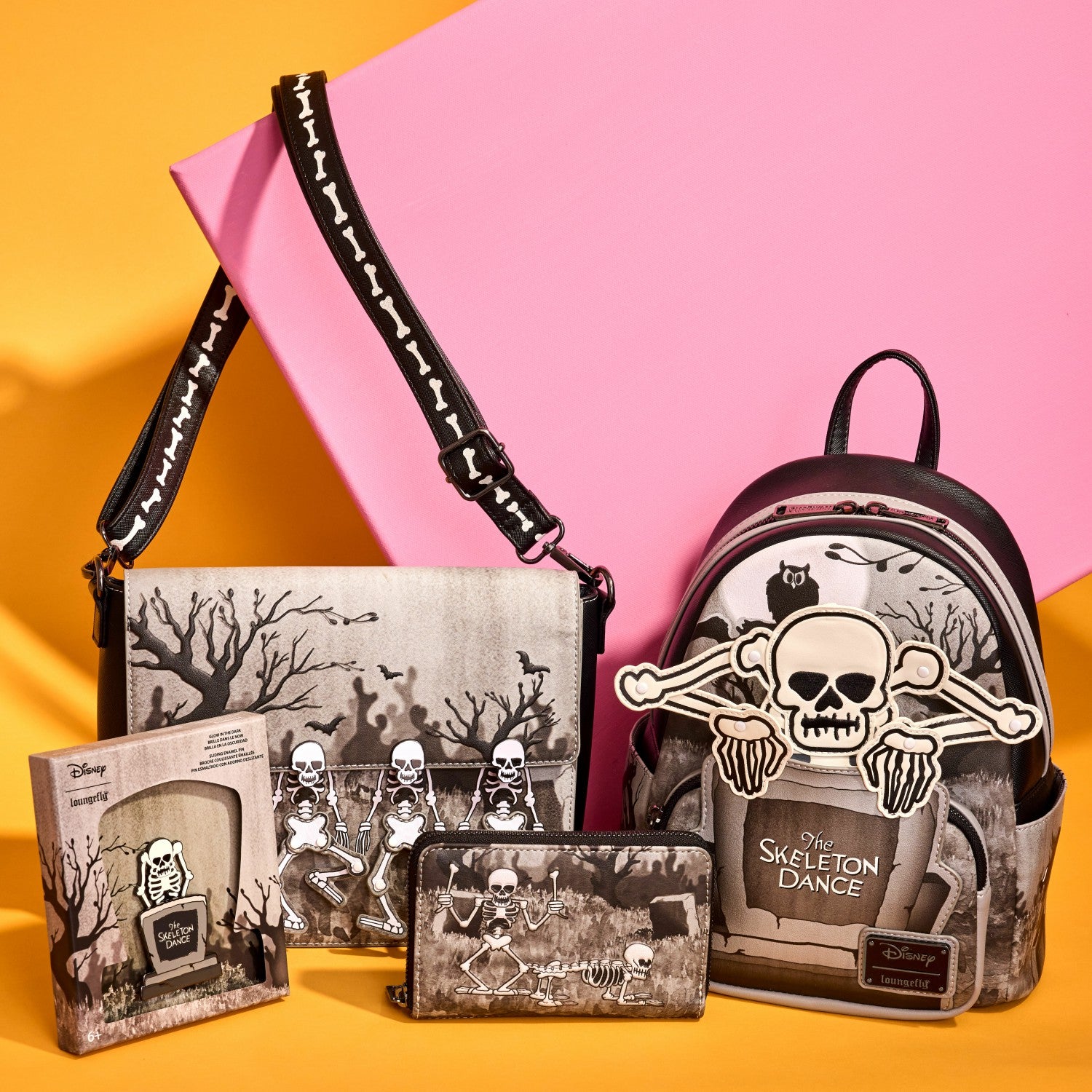 Loungefly The Skeleton Dance 95th Anniversary Glow Mini Backpack