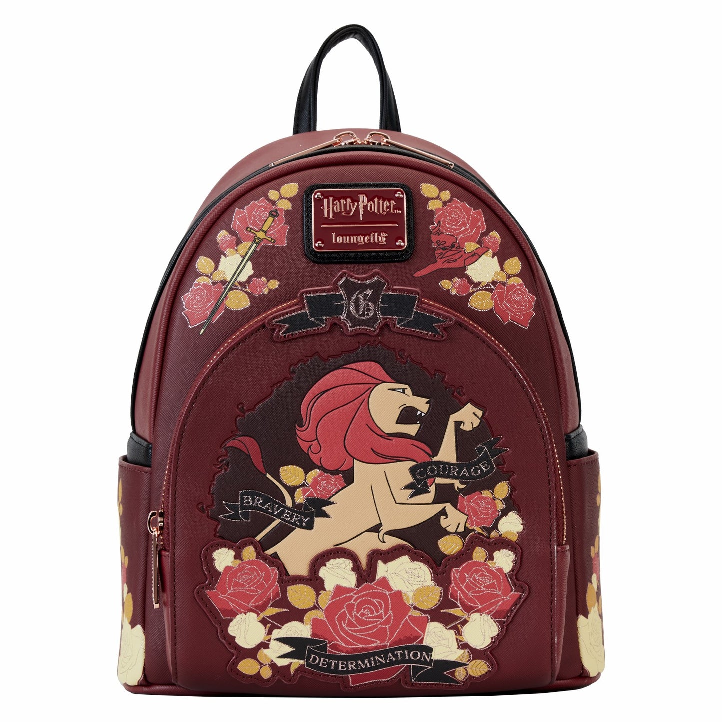 Loungefly Harry Potter Gryffindor House Floral Tattoo Mini Backpack