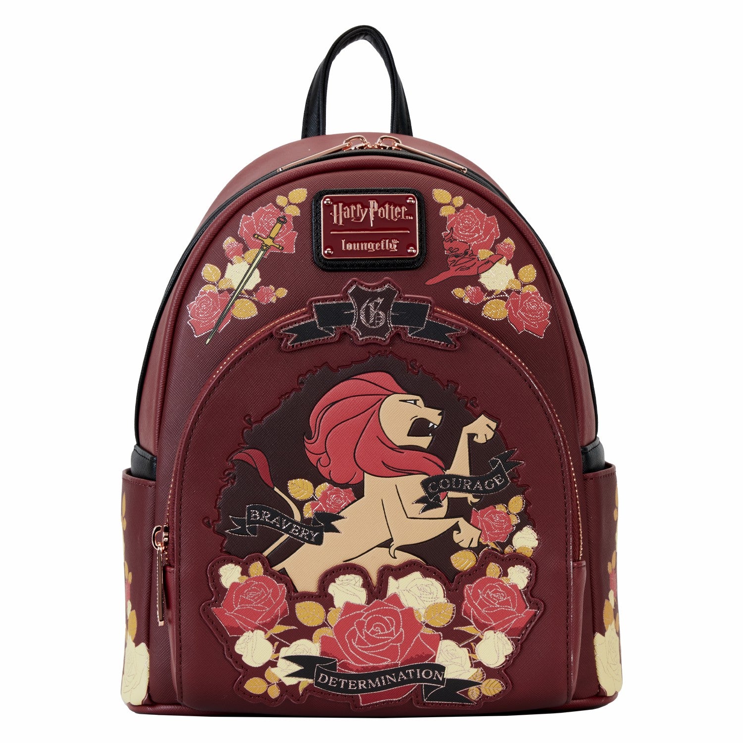 Loungefly Harry Potter Gryffindor House Floral Tattoo Mini Backpack