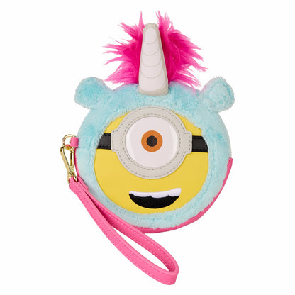 Loungefly Minions Fluffy Unicorn Exclusive Costume Plush Wristlet Wallet