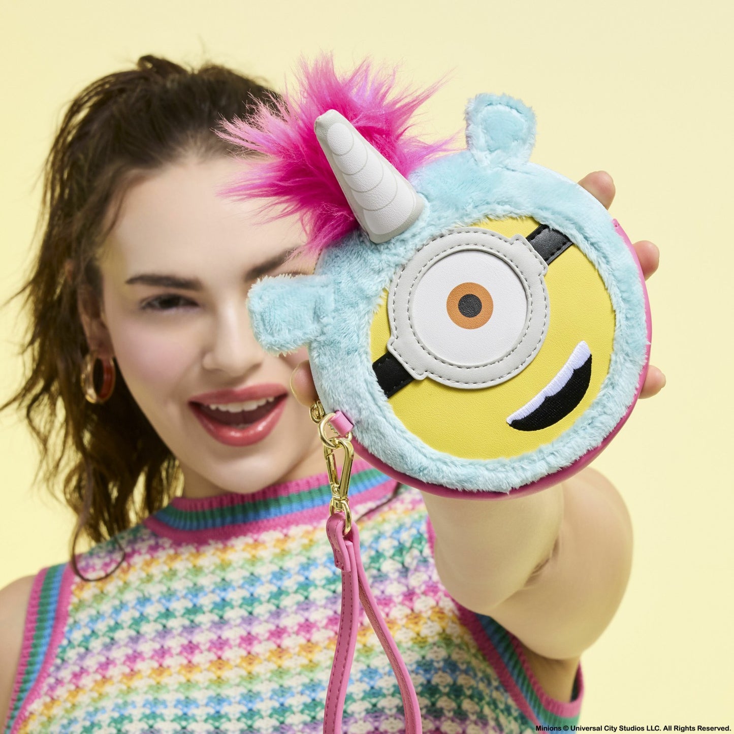 Loungefly Minions Fluffy Unicorn Exclusive Costume Plush Wristlet Wallet