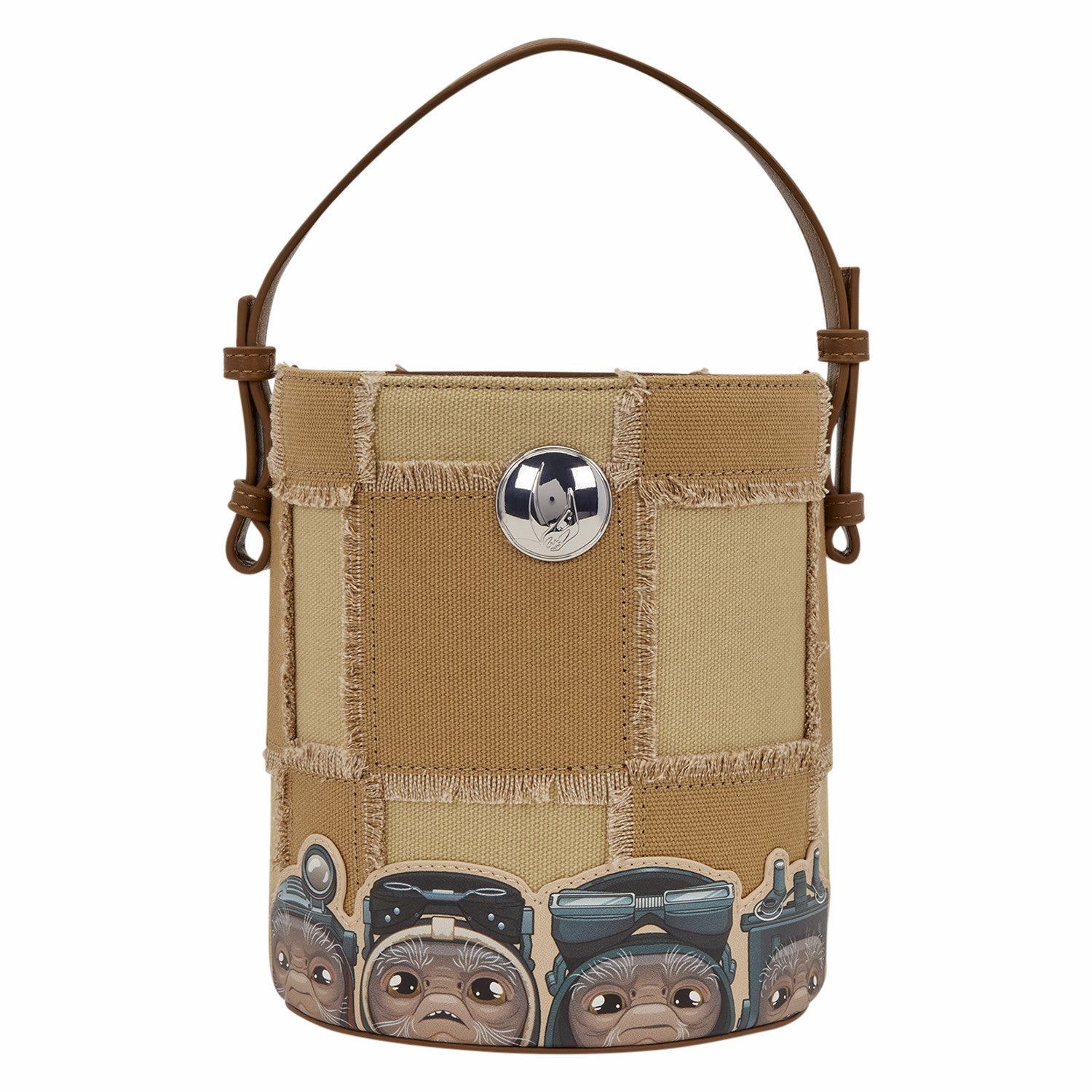 Loungefly The Mandalorian Grogu & Anzellan Drawstring Bucket Crossbody Bag with Coin Bag