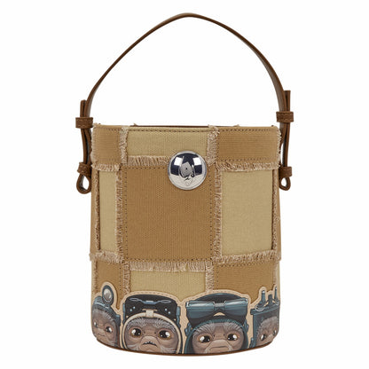 Loungefly The Mandalorian Grogu & Anzellan Drawstring Bucket Crossbody Bag with Coin Bag