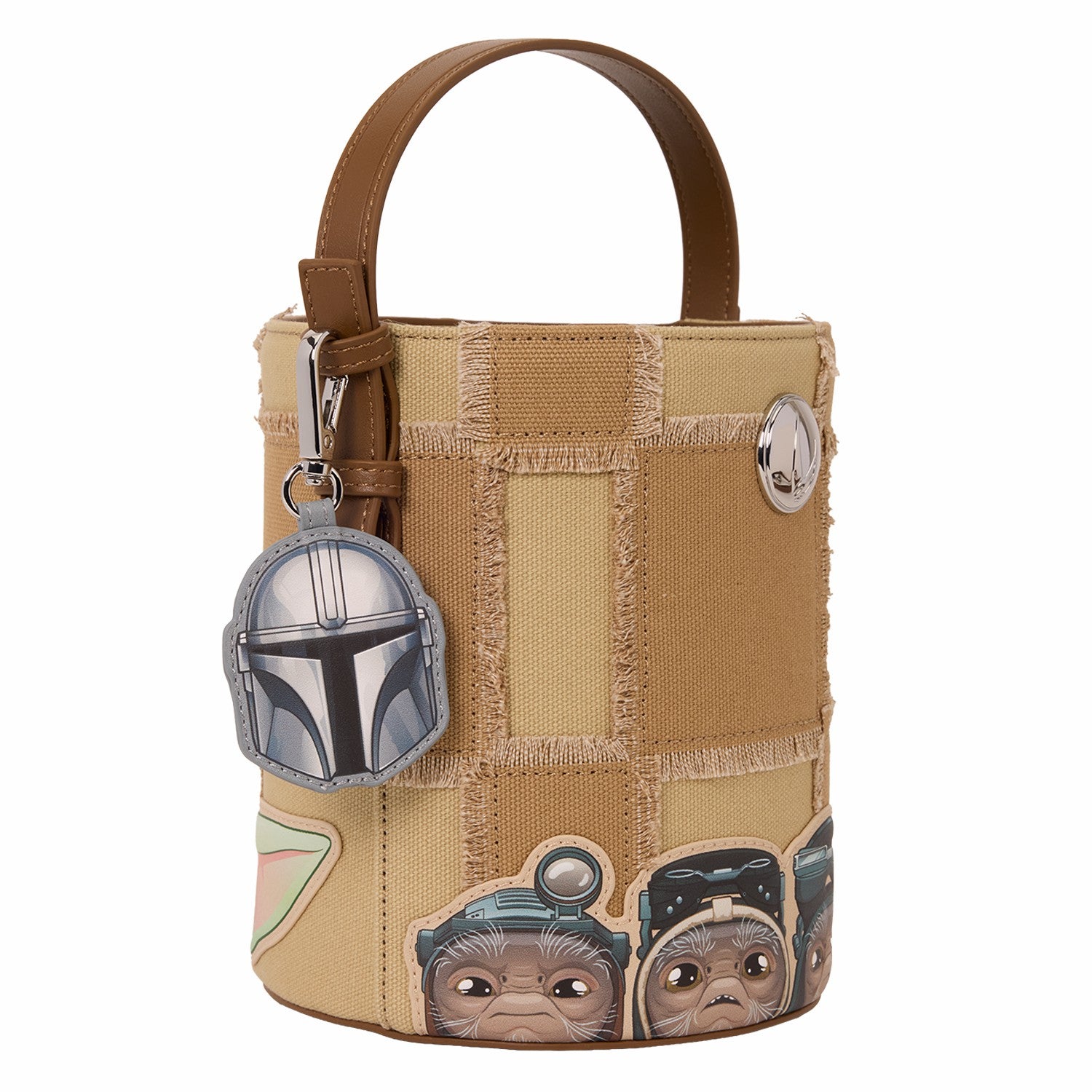 Loungefly The Mandalorian Grogu & Anzellan Drawstring Bucket Crossbody Bag with Coin Bag