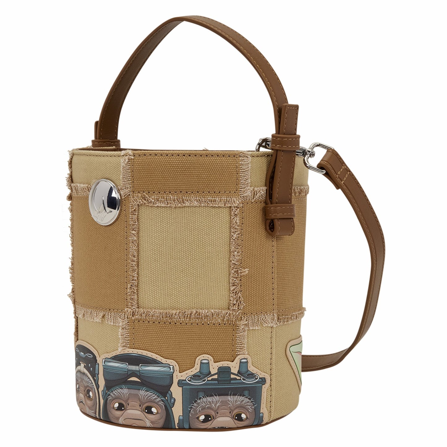 Loungefly The Mandalorian Grogu & Anzellan Drawstring Bucket Crossbody Bag with Coin Bag
