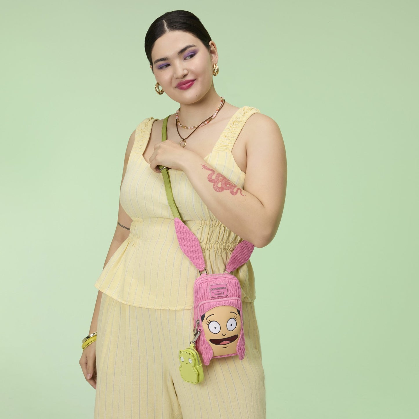 Loungefly Bob's Burgers Louise Cosplay Cell Phone Crossbody Bag with Glow Coin Bag