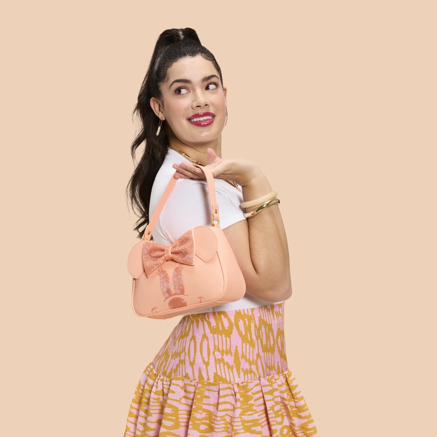 Loungefly Minnie Mouse Exclusive Coral Crossbody Bag