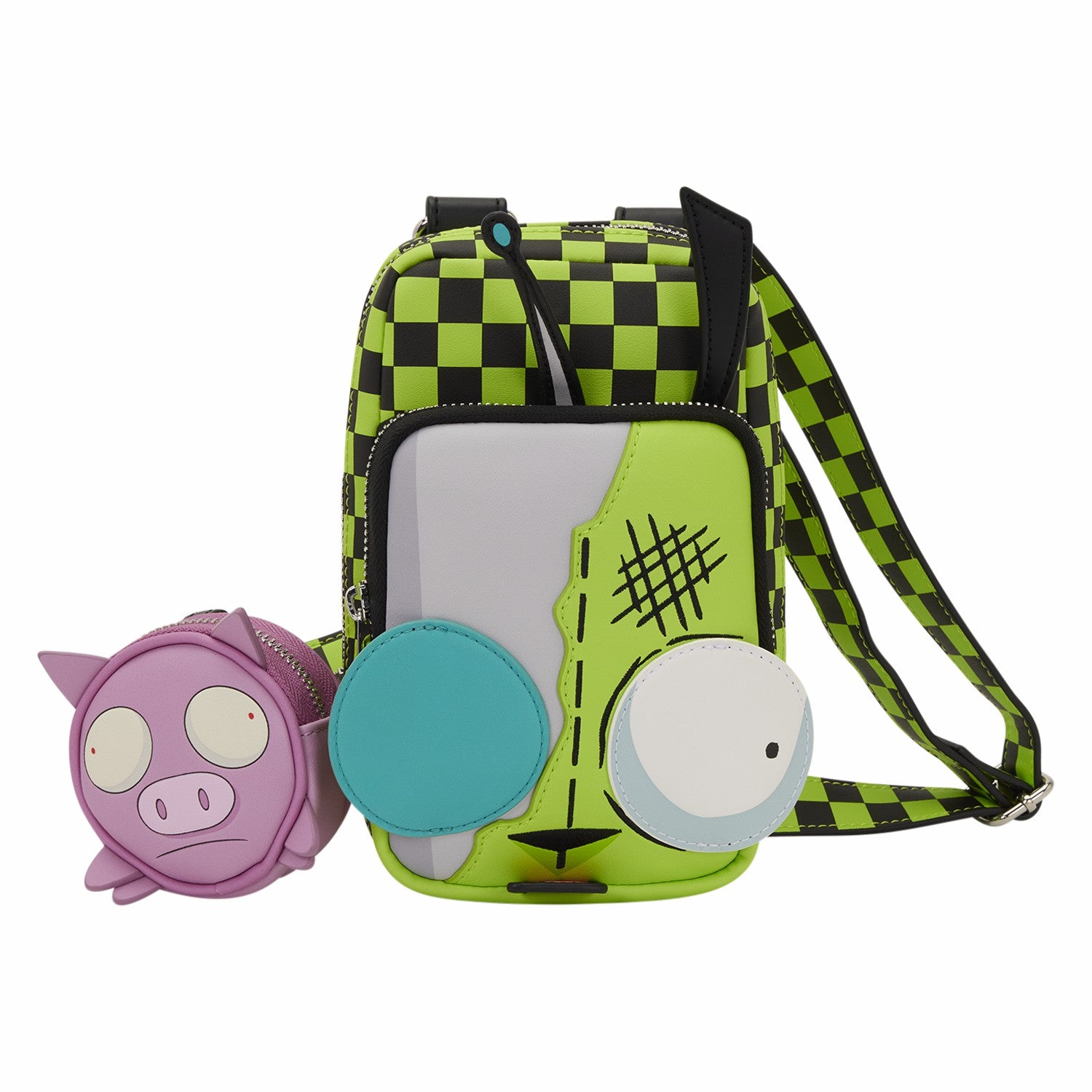 Loungefly Invader Zim Gir Cell Phone Crossbody Bag with Coin Bag