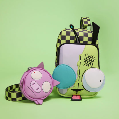 Loungefly Invader Zim Gir Cell Phone Crossbody Bag with Coin Bag