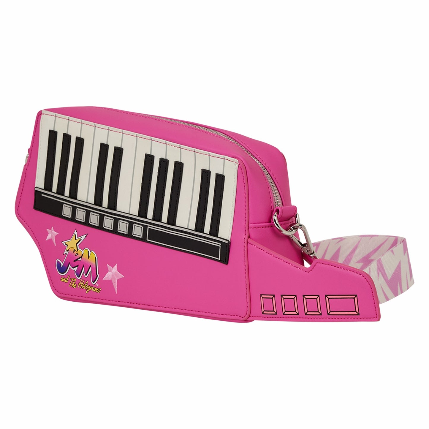 Loungefly Jem and the Holograms Figural Keytar Glow Crossbody Bag