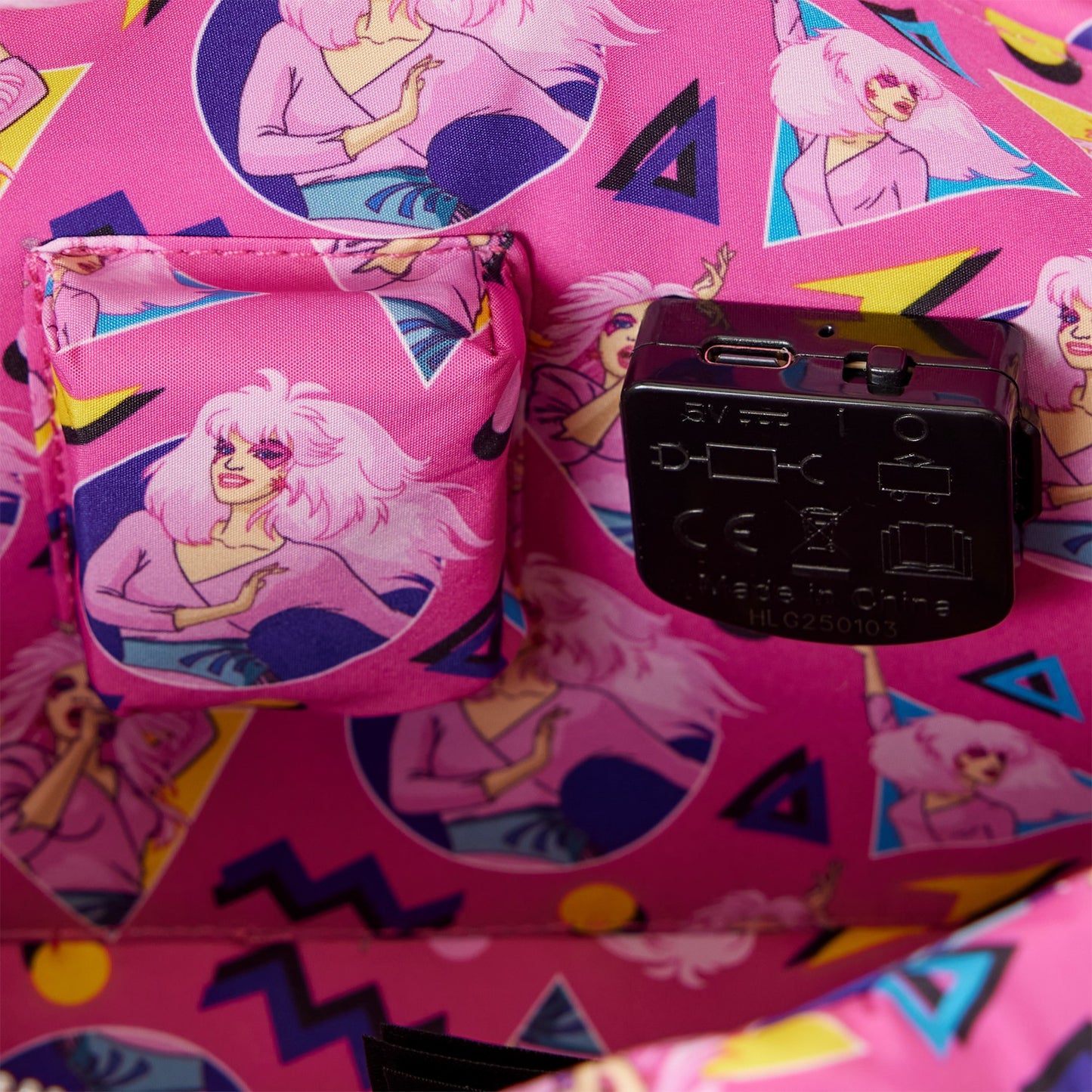 Loungefly Jem and the Holograms Figural Keytar Glow Crossbody Bag