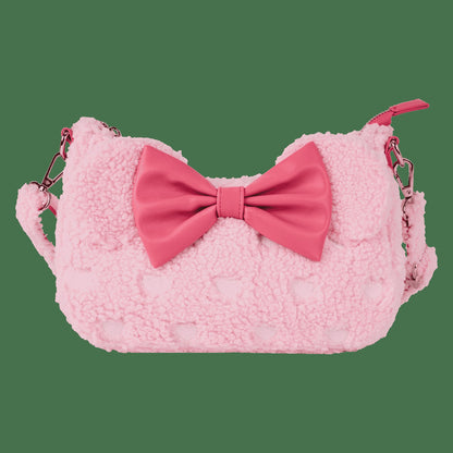 Loungefly Minnie Mouse Exclusive Hearts Strawberry Scented Sherpa Crossbody Bag