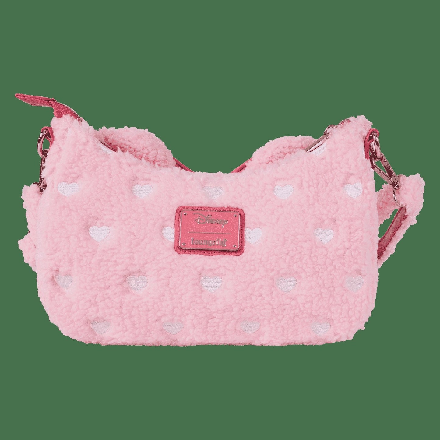 Loungefly Minnie Mouse Exclusive Hearts Strawberry Scented Sherpa Crossbody Bag