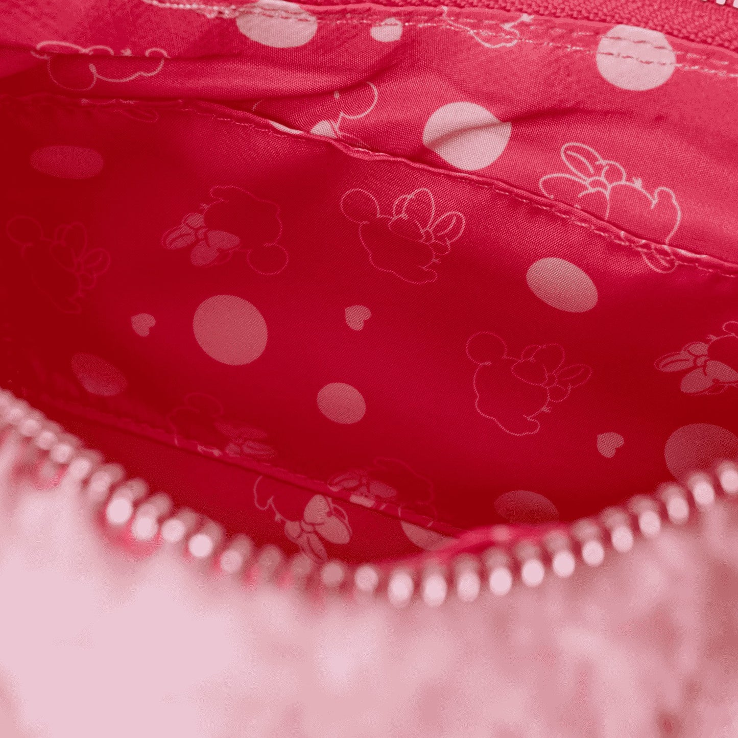 Loungefly Minnie Mouse Exclusive Hearts Strawberry Scented Sherpa Crossbody Bag