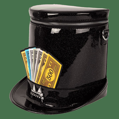 Loungefly Monopoly 90th Anniversary Top Hat Glitter Figural Crossbody Bag