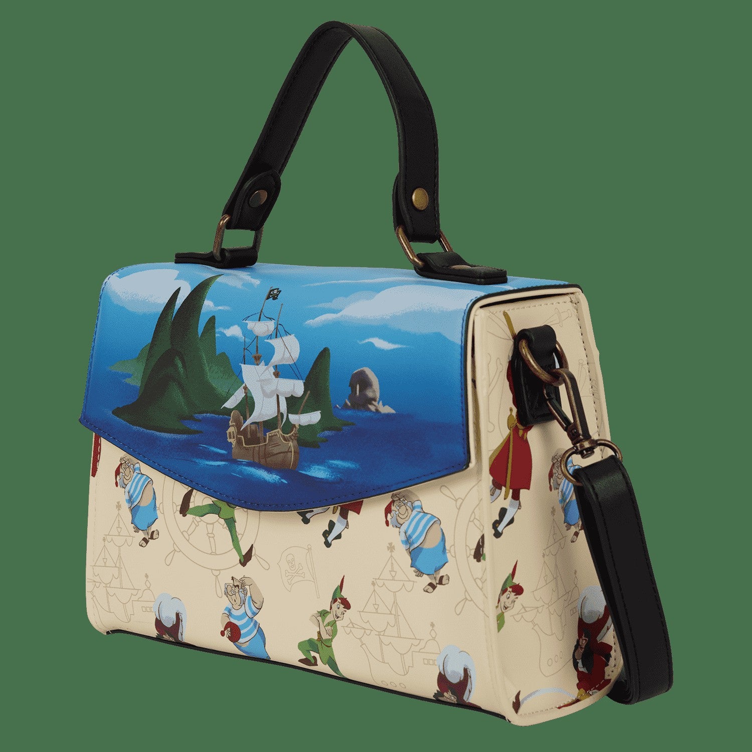 Loungefly Peter Pan Exclusive Captain Hook Pirate Ship Crossbody Bag