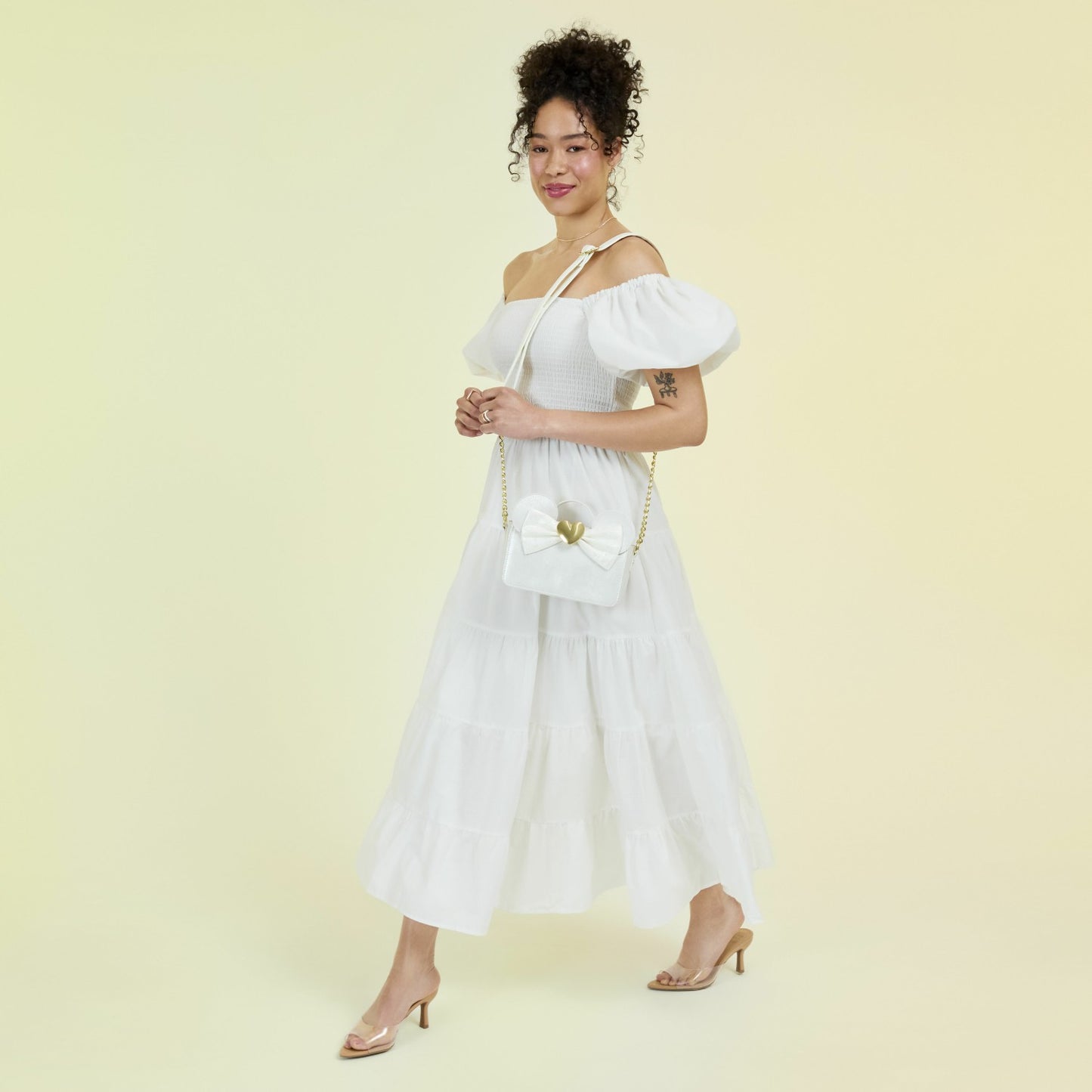 Loungefly Minnie Mouse Iridescent Lace Wedding Crossbody Bag