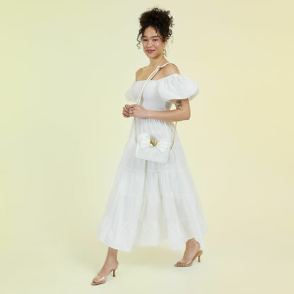 Loungefly Minnie Mouse Iridescent Lace Wedding Crossbody Bag