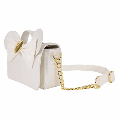 Loungefly Minnie Mouse Iridescent Lace Wedding Crossbody Bag