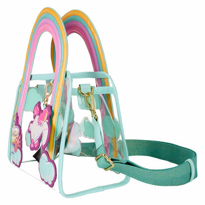 Loungefly Minions Fluffy Unicorn Rainbow Clear Mini Tote Crossbody Bag