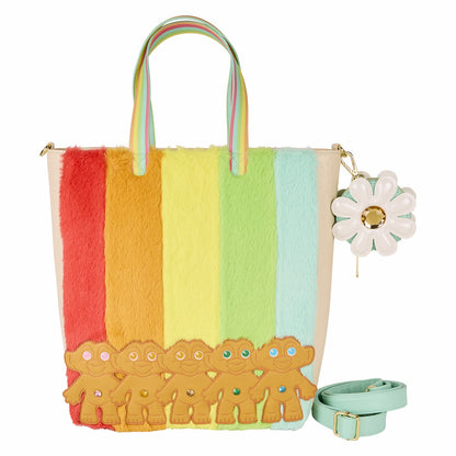 Loungefly Classic Good Luck Trolls Plush Glitter Tote Crossbody Bag with Coin Bag